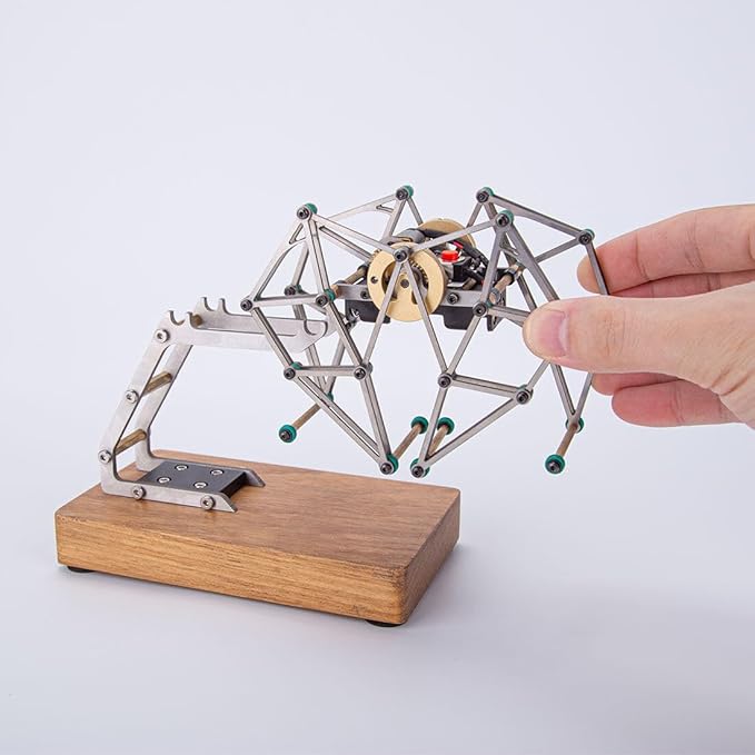 Gear-Driven Walking Model with Base, 3D Metal Experimental Science Toy for Adults